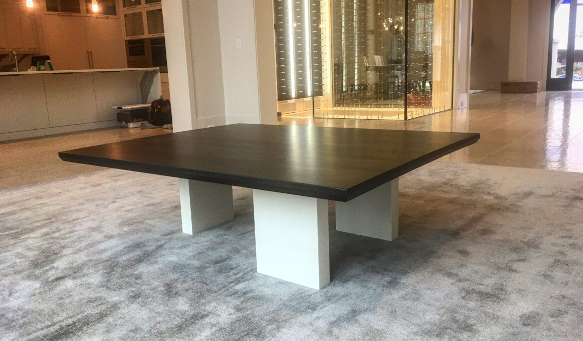 Maple Coffee Table with Geometric Painted Legs