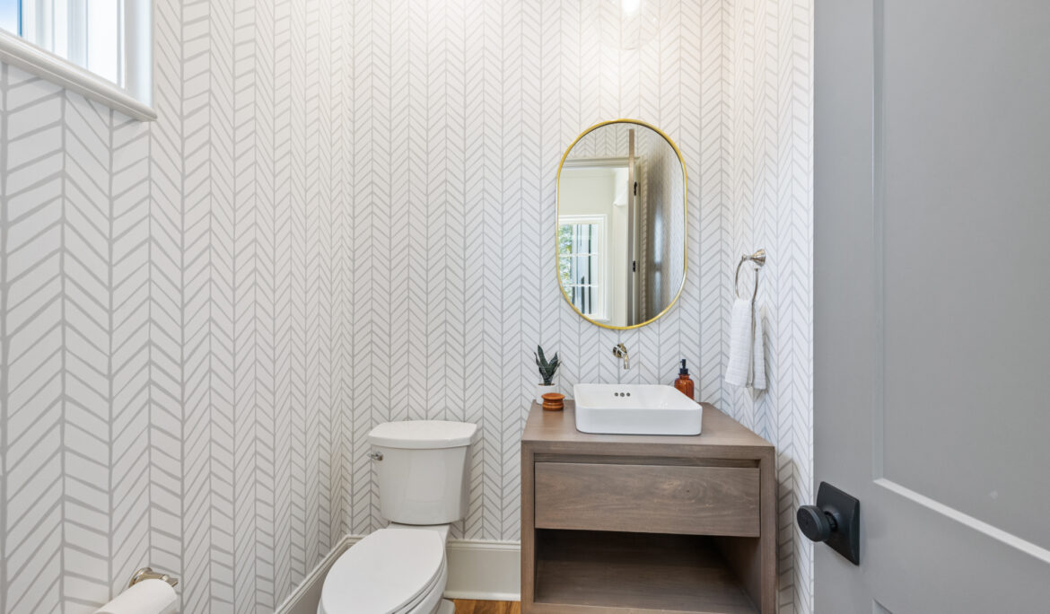 Rustic oak floating vanity