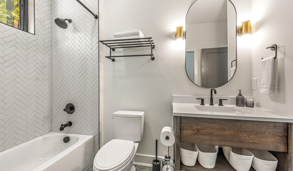 Rustic white oak vanity