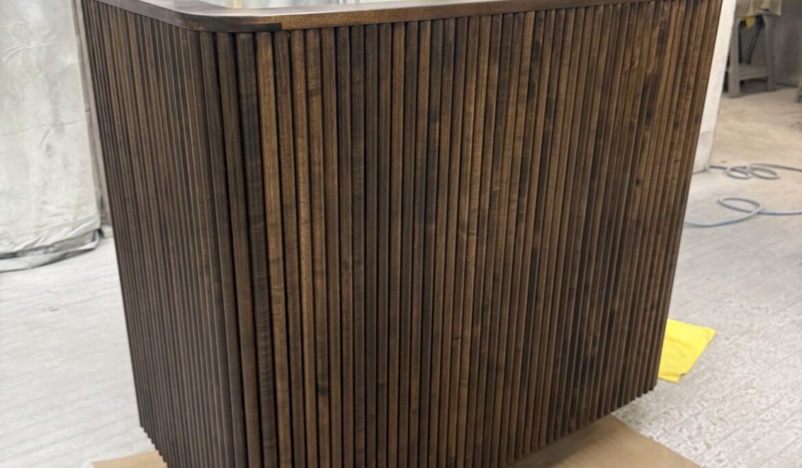 Reeded maple hostess stand